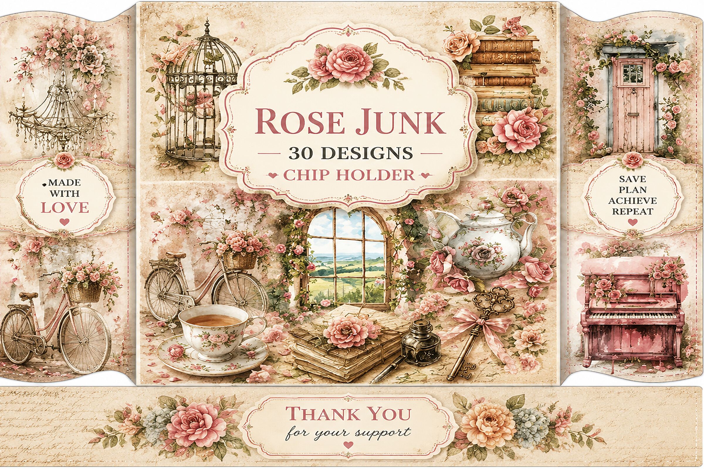Vintage Pink Rose Junk Journal